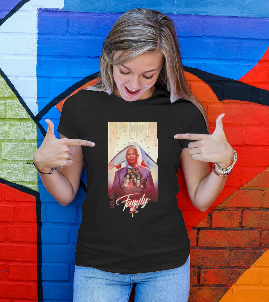 Louisville Basketball Family Collage With Cardinals And Players T-Shirt