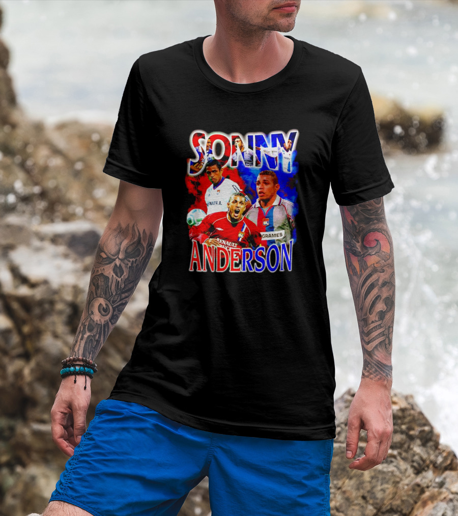 Sonny Anderson Football Legend Renault V Lyon Grames Soccer Icons T-Shirt