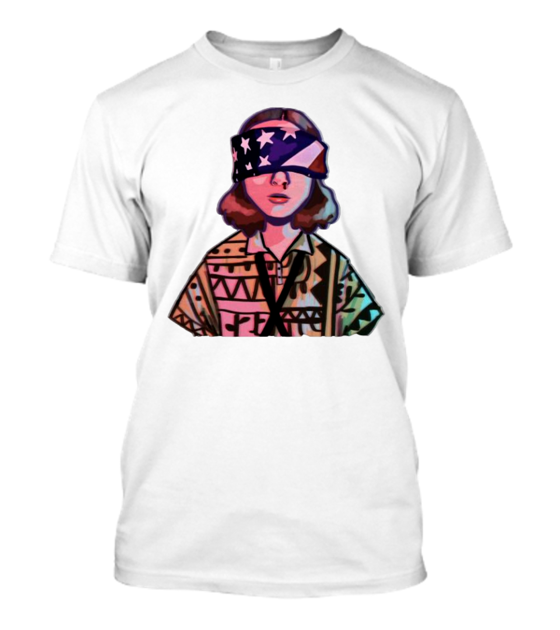 Stranger Things Season 3 Eleven Blindfolded American Flag T-Shirt