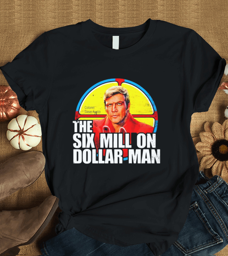 Colonel Steve Austin The Six Million Dollar Man Retro Stained Glass T-Shirt