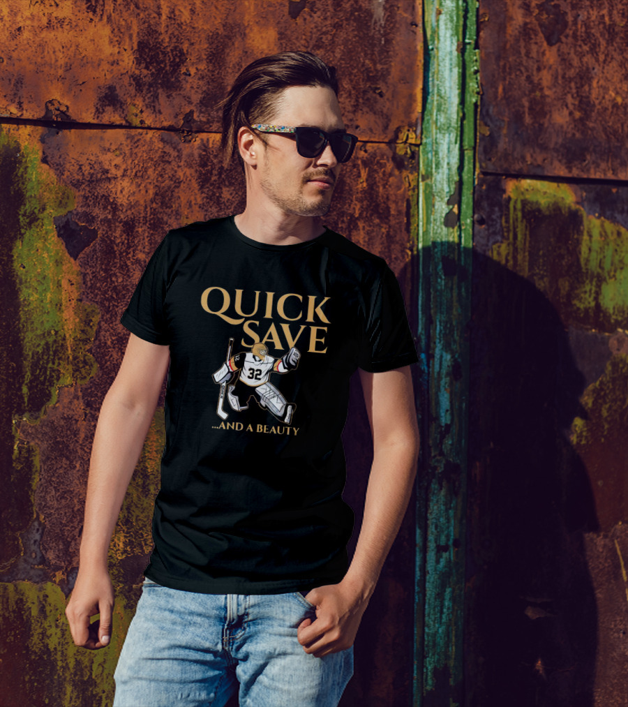 Quick Save And A Beauty Vegas Golden Knights Jonathan Quick T-Shirt