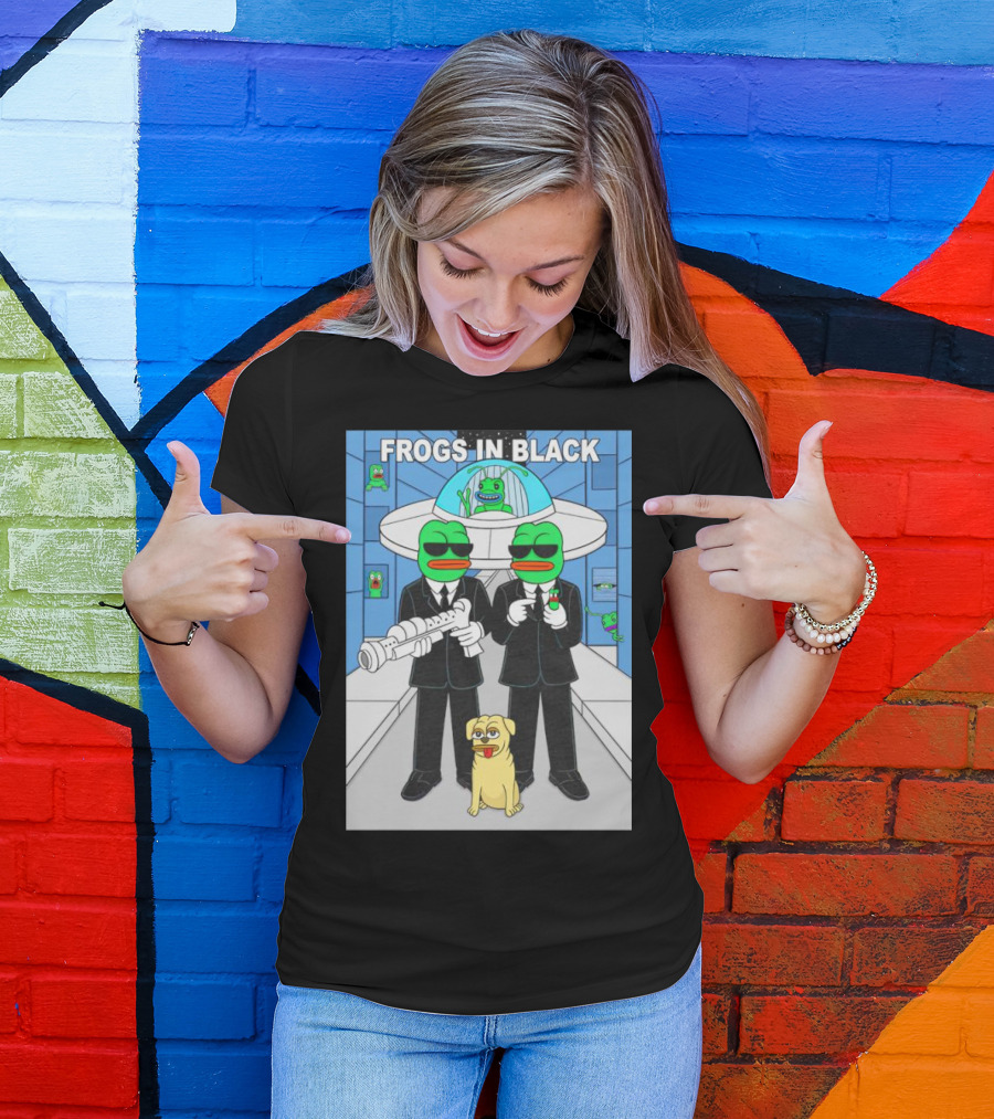 Frogs In Black T-Shirt