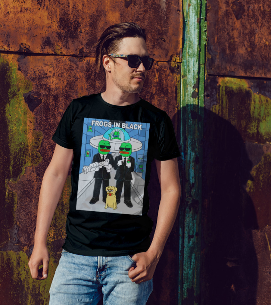 Frogs In Black T-Shirt