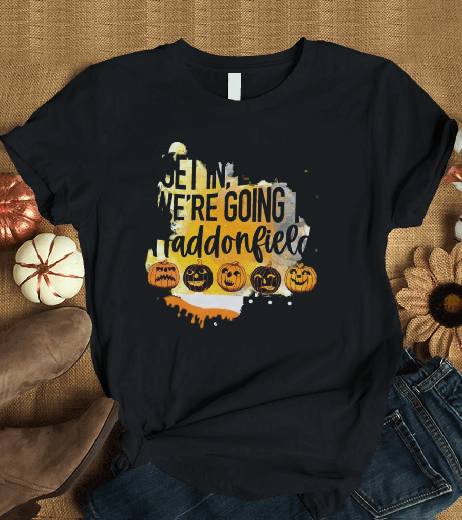 Get In Loser We're Going To Haddonfield Halloween Pumpkins Knife T-Shirt