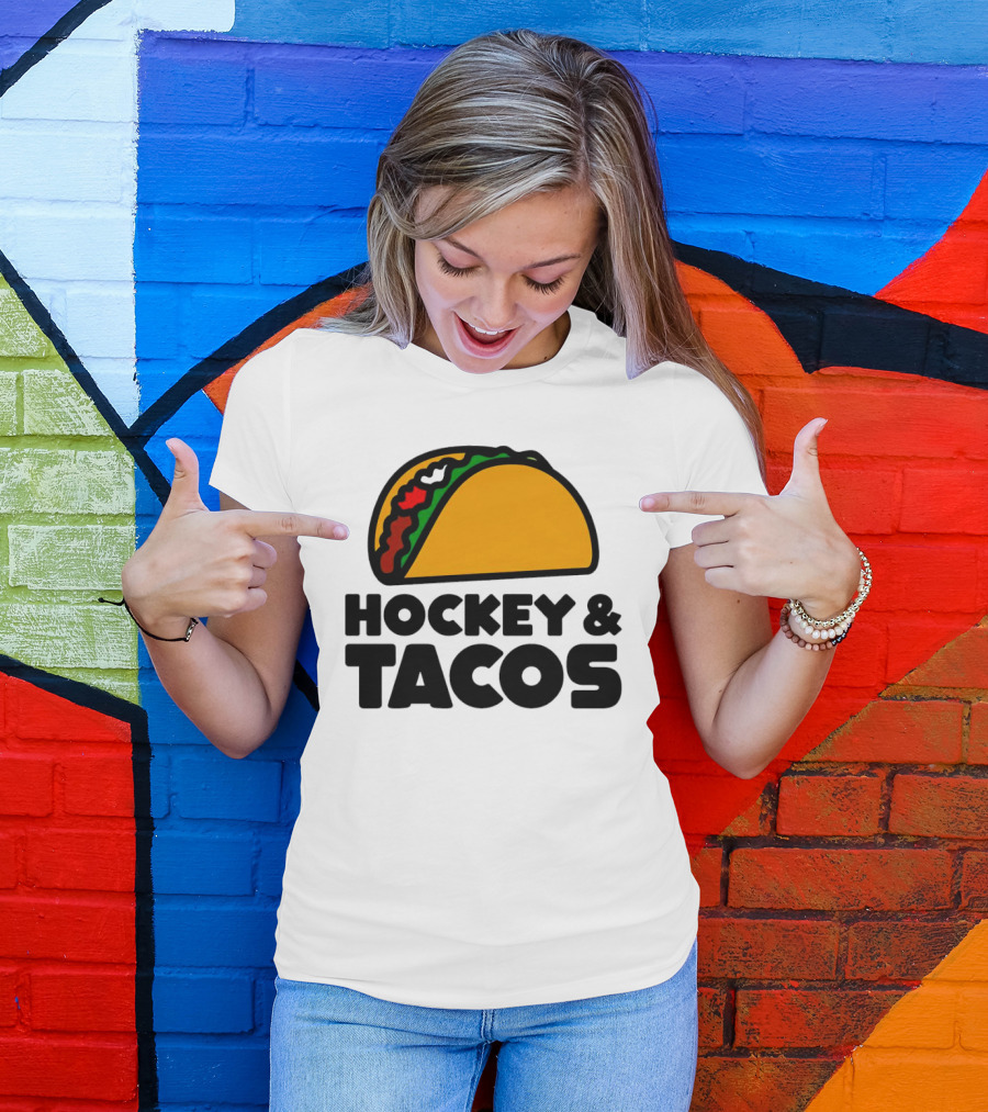 Hockey And Tacos Bold Fun Combo T-Shirt