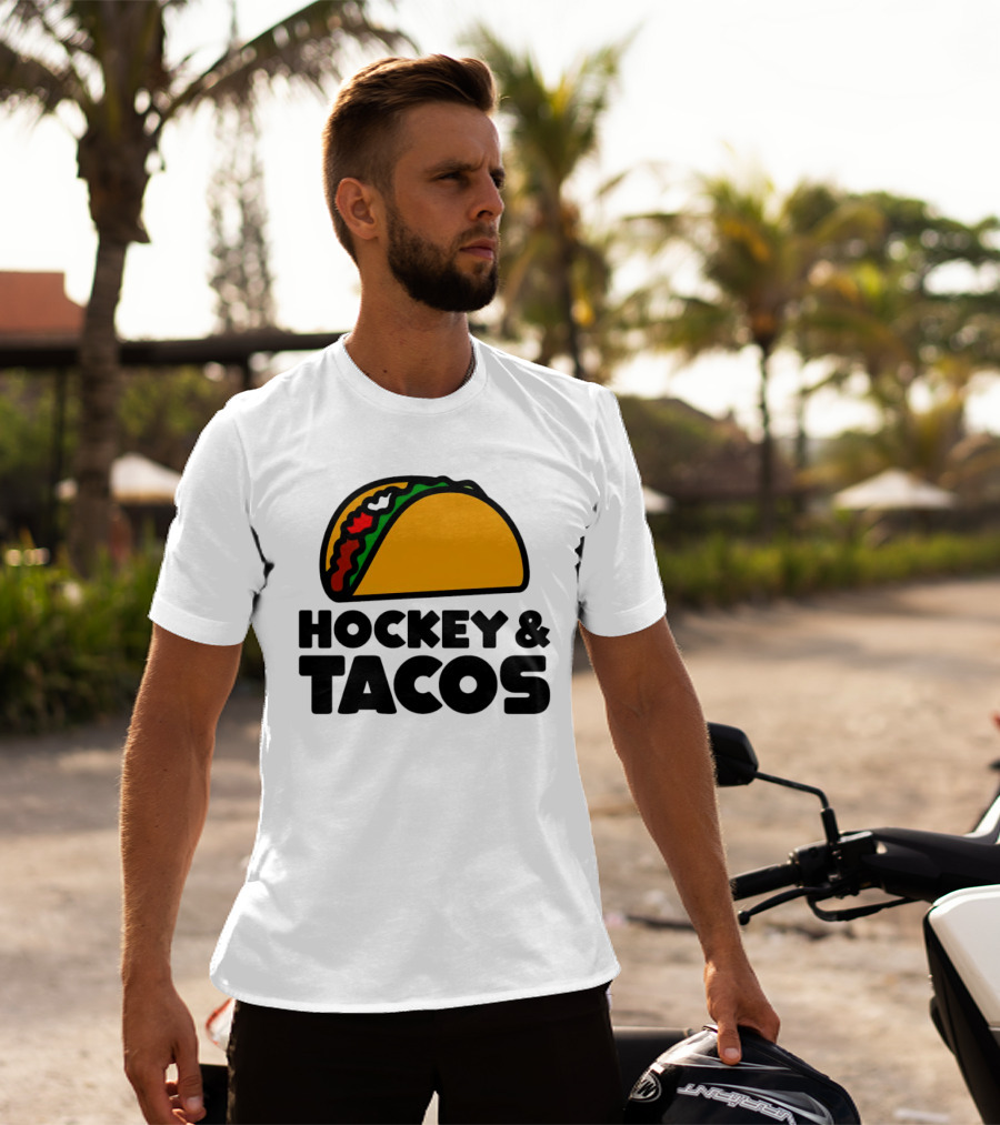 Hockey And Tacos Bold Fun Combo T-Shirt