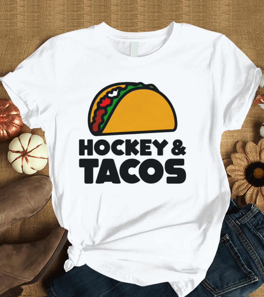 Hockey And Tacos Bold Fun Combo T-Shirt