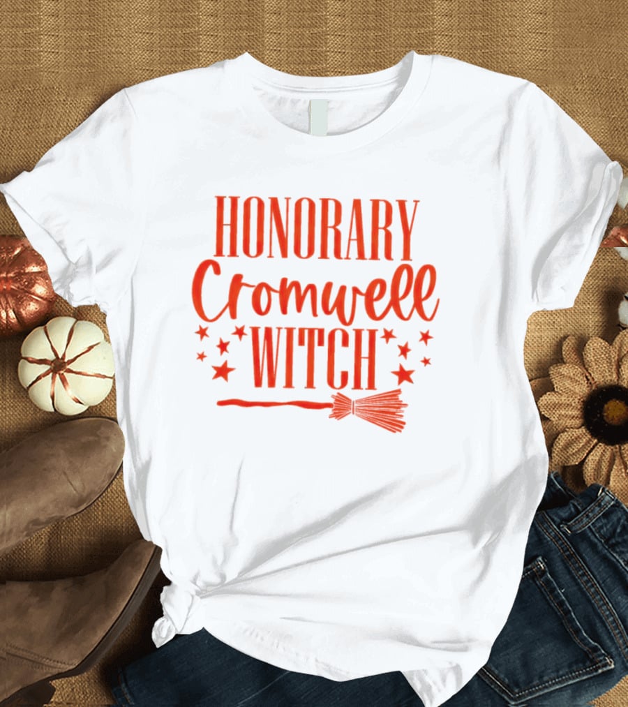 Honorary Cromwell Witch Halloween Hocus Pocus Inspired Broom Stars T-Shirt