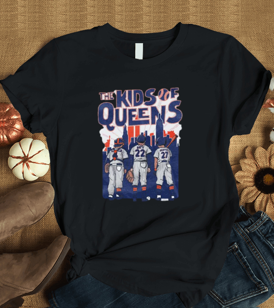 The Kids Of Queens Baseball Team Skyline T-Shirt