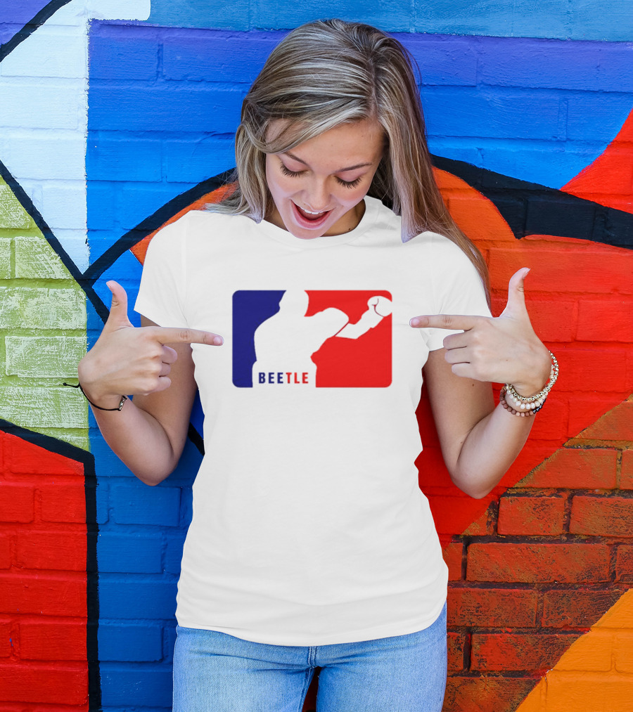 Beetle Boxing Silhouette In Red And Blue NBA T-Shirt