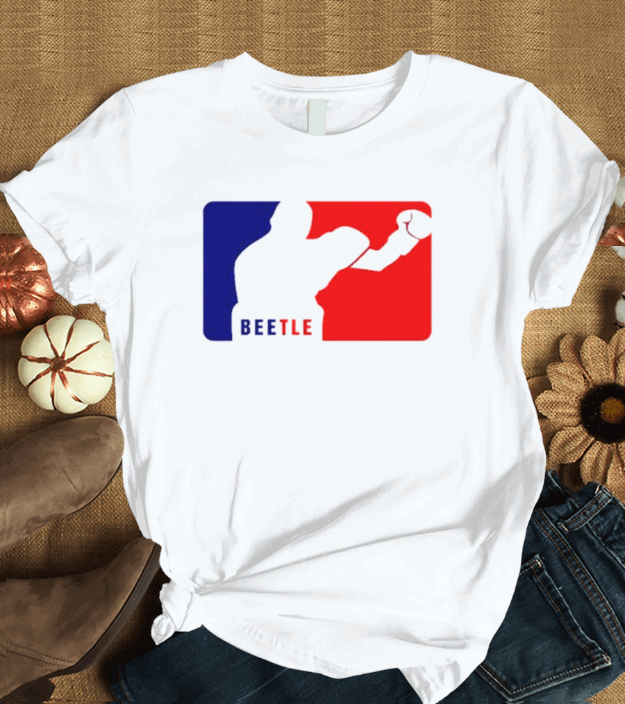 Beetle Boxing Silhouette In Red And Blue NBA T-Shirt