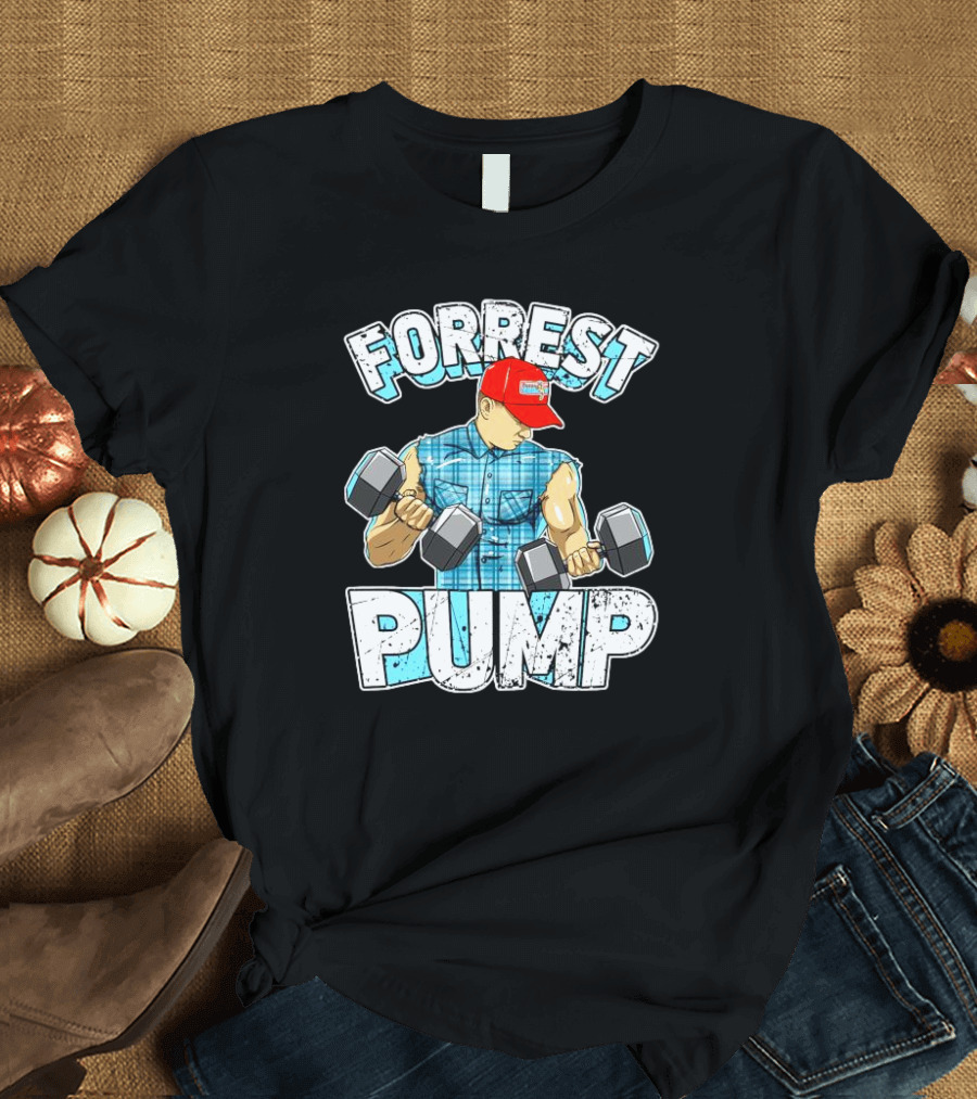 Forrest Pump Weightlifting Dumbbells Muscle Builder T-Shirt