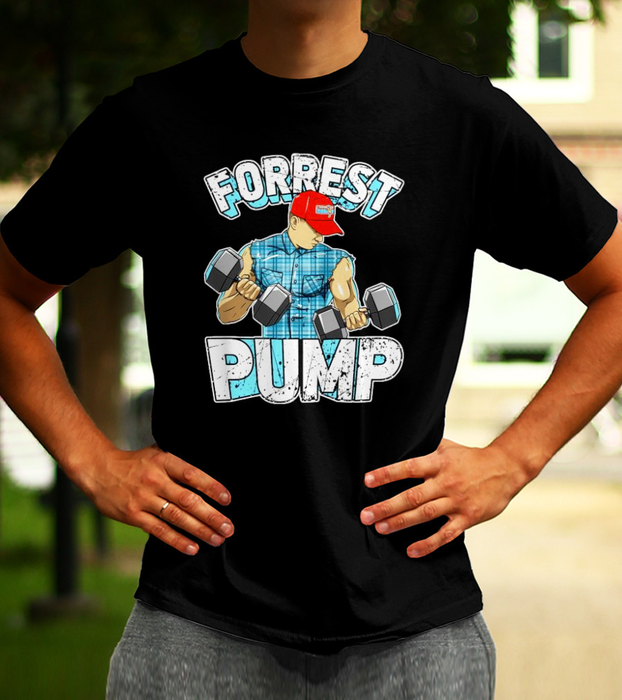 Forrest Pump Weightlifting Dumbbells Muscle Builder T-Shirt