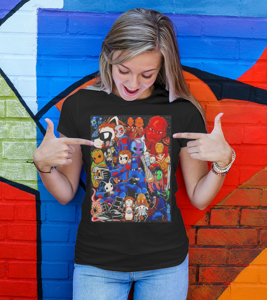 Guardians Of The Galaxy Galactic Pilgrim Cartoon Characters Ensemble T-Shirt