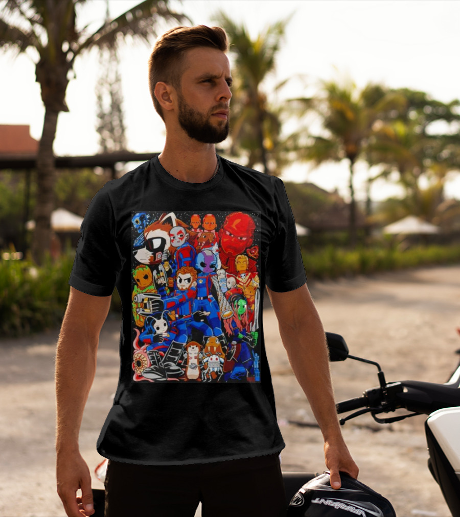 Guardians Of The Galaxy Galactic Pilgrim Cartoon Characters Ensemble T-Shirt