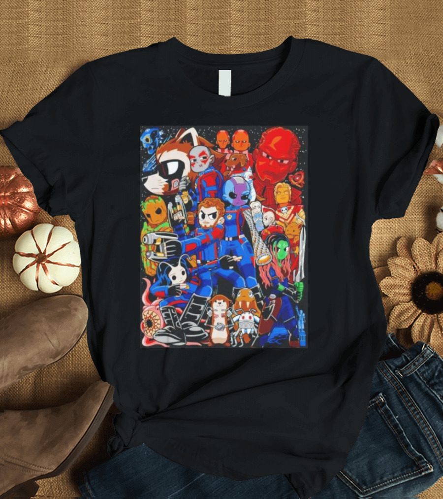 Guardians Of The Galaxy Galactic Pilgrim Cartoon Characters Ensemble T-Shirt