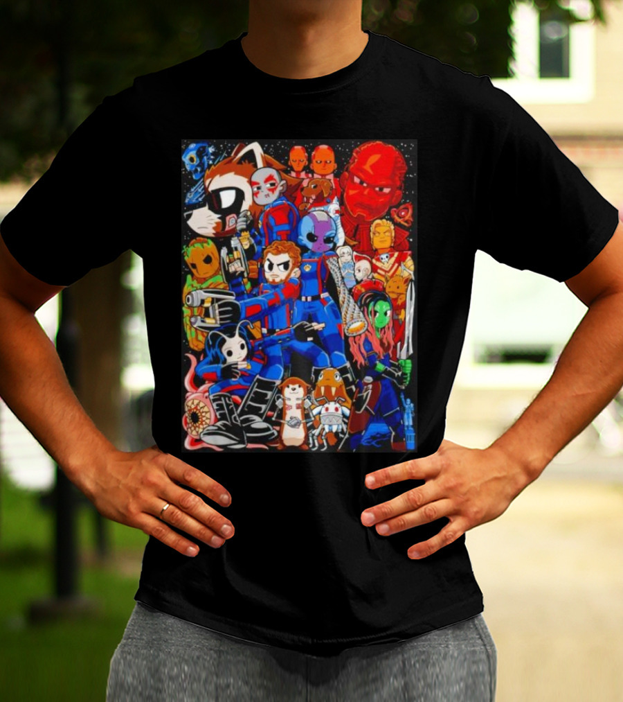 Guardians Of The Galaxy Galactic Pilgrim Cartoon Characters Ensemble T-Shirt