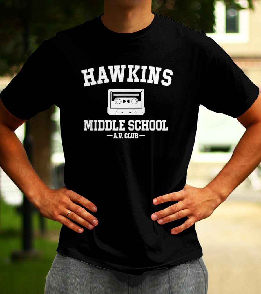 Hawkins Middle School A.V. Club Cassette Tape Retro T-Shirt
