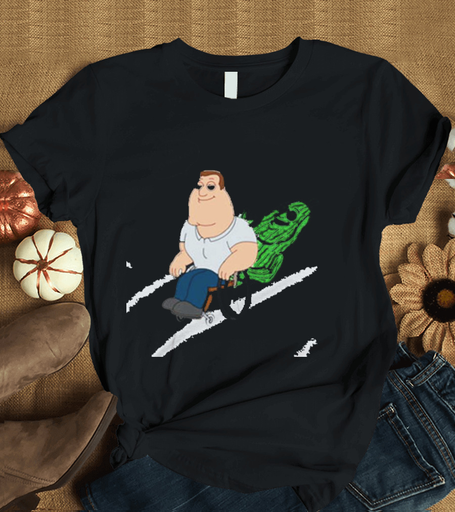Joe Swanson Riding Cucumber Joe T-Shirt