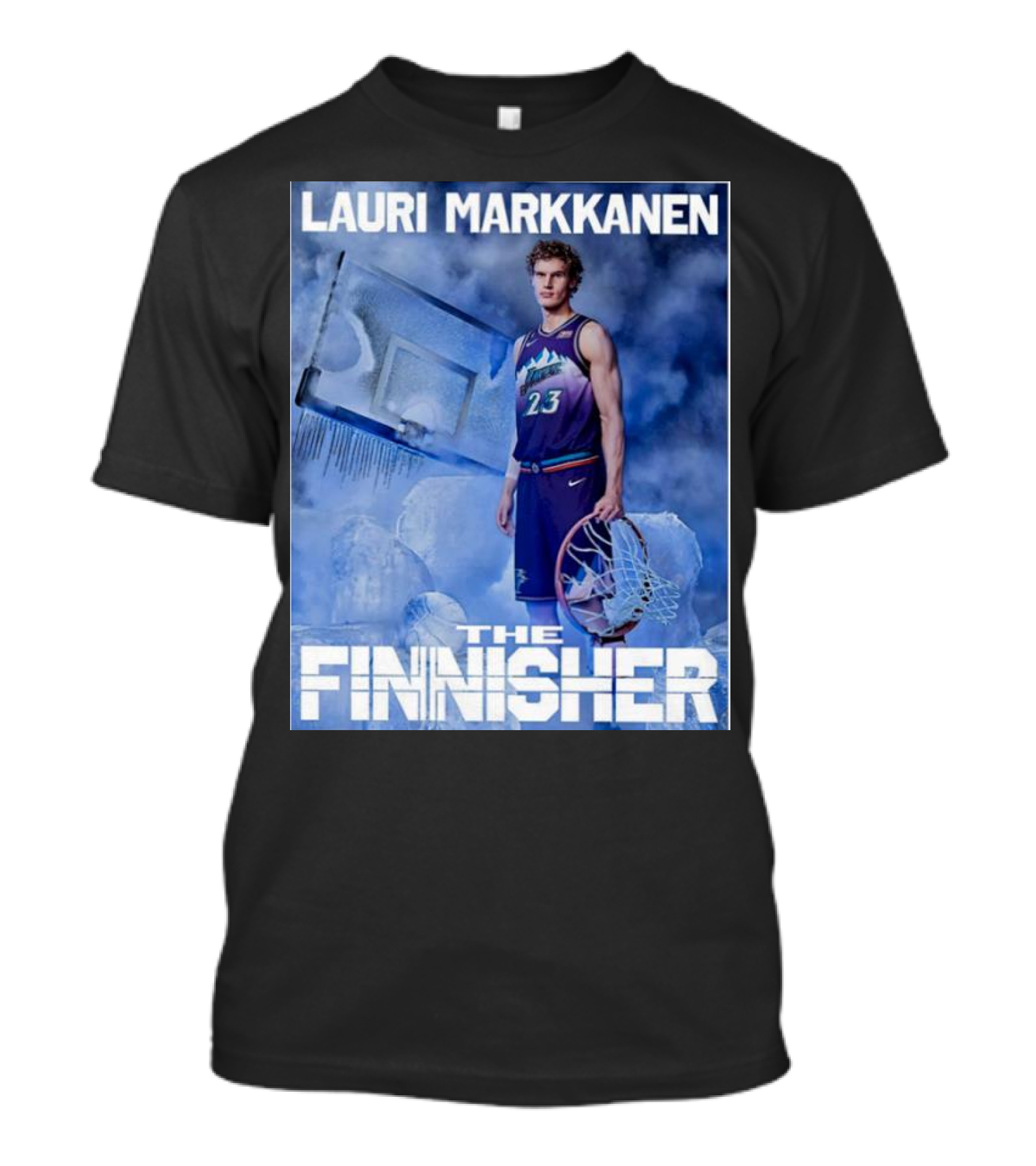 Lauri Markkanen The Finisher Basketball Ice Blue T-Shirt