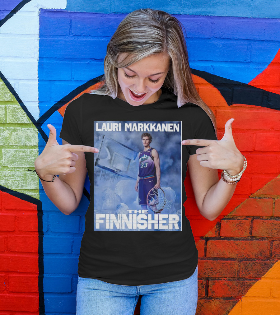 Lauri Markkanen The Finisher Basketball Ice Blue T-Shirt