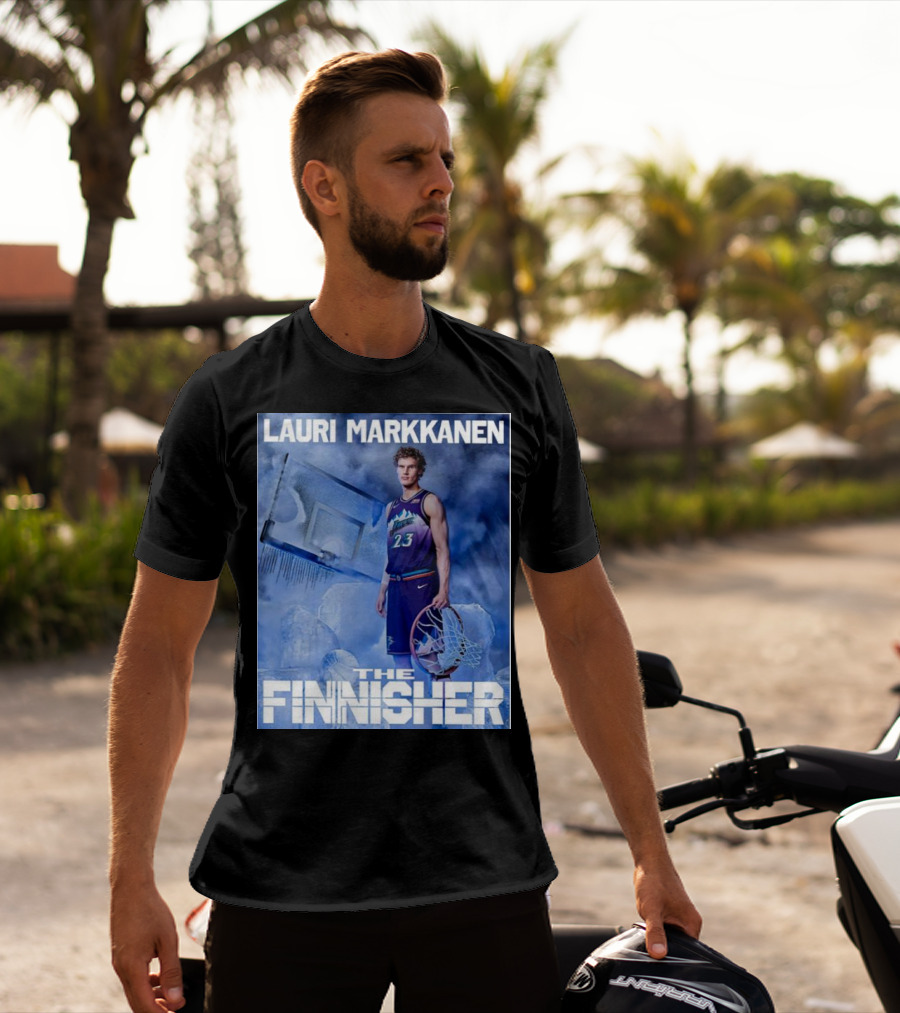 Lauri Markkanen The Finisher Basketball Ice Blue T-Shirt