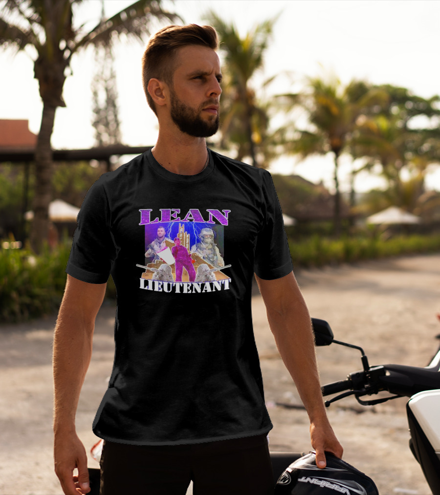 LEAN LIEUTENANT Soldiers With Lightning Background T-Shirt