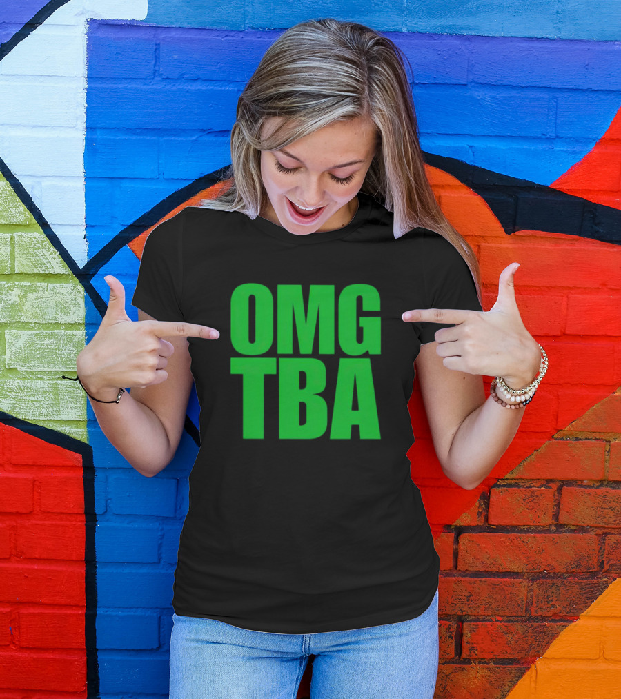 OMG TBA Bold Green Text T-Shirt