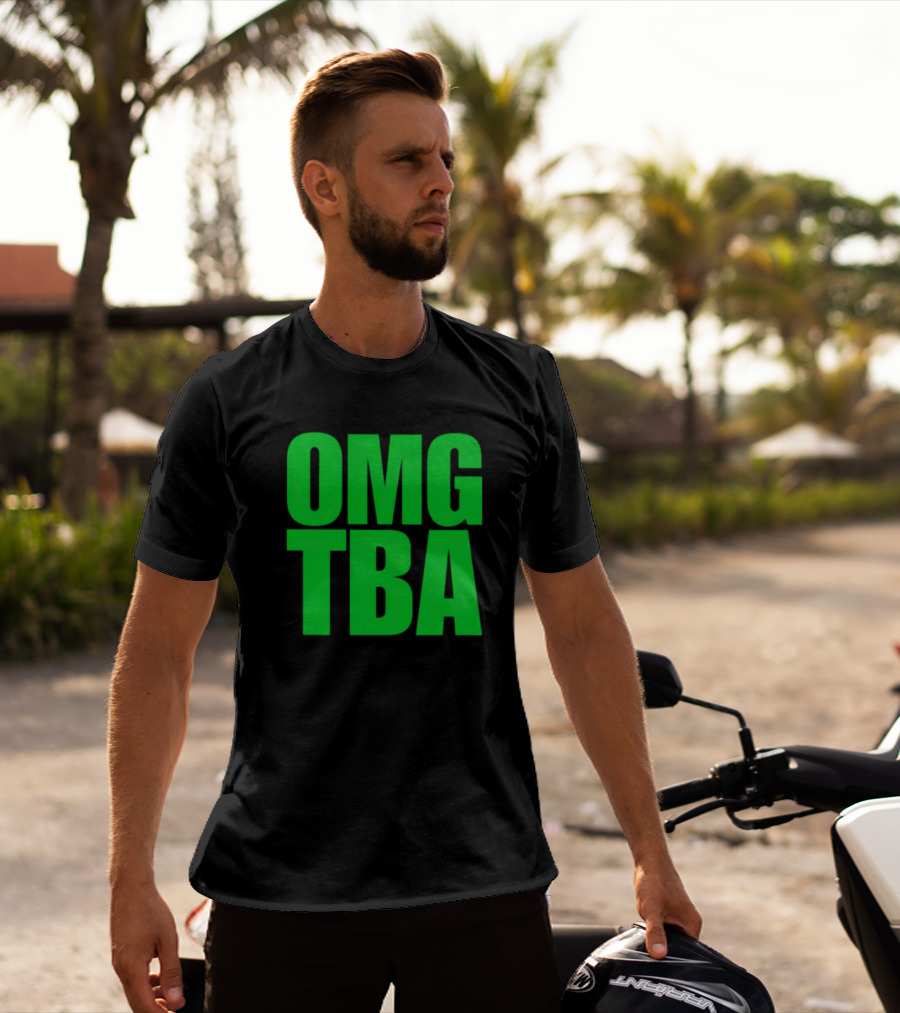 OMG TBA Bold Green Text T-Shirt