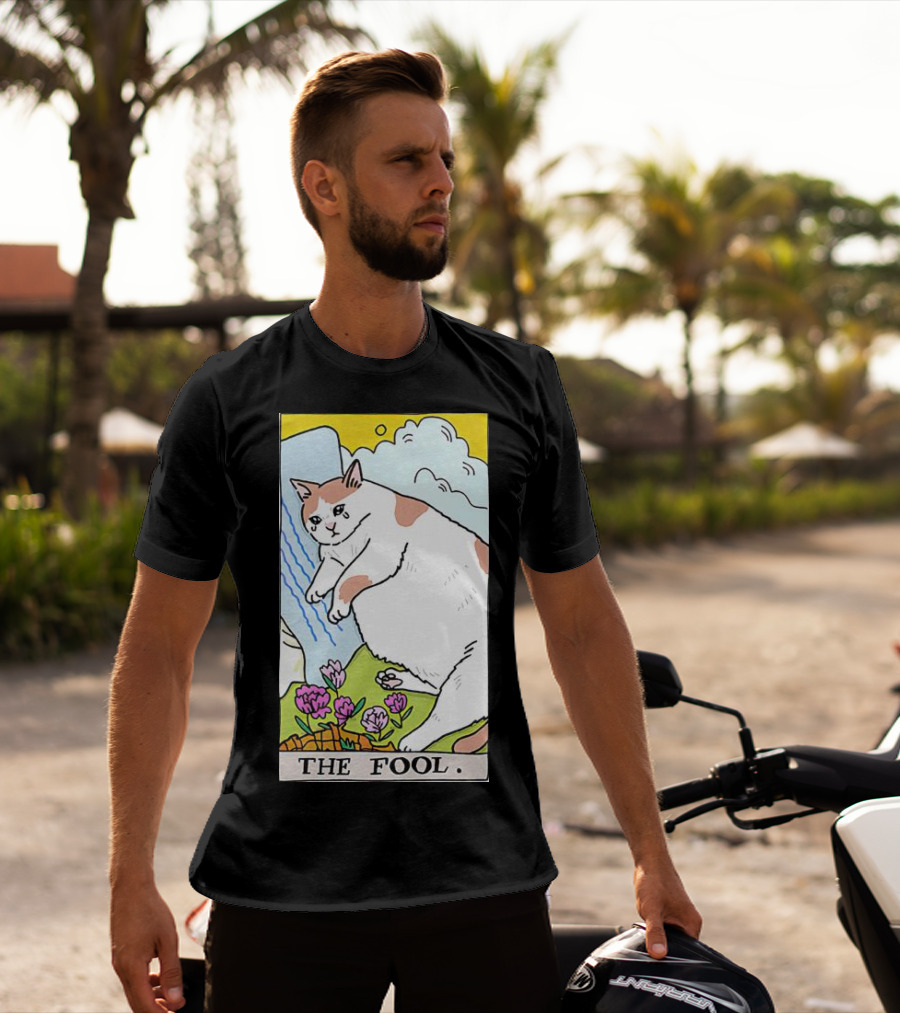 Sad Cat The Fool Tarot Card Cute Feline T-Shirt