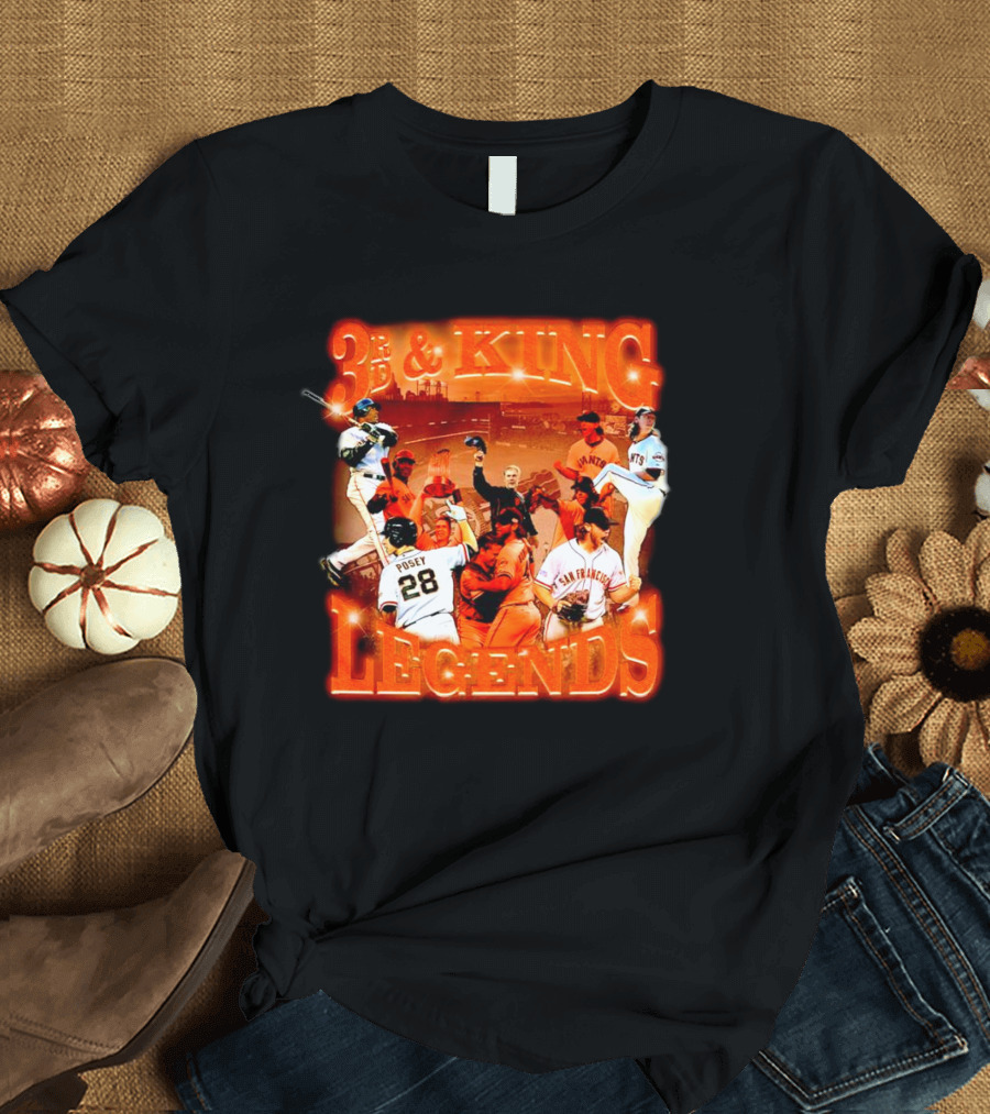 3rd And King Legends San Francisco Giants Baseball Icons T-Shirt