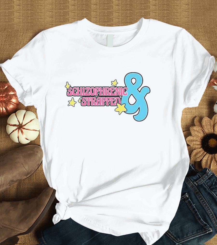 Schizophrenic And Strapped Retro Starry T-Shirt