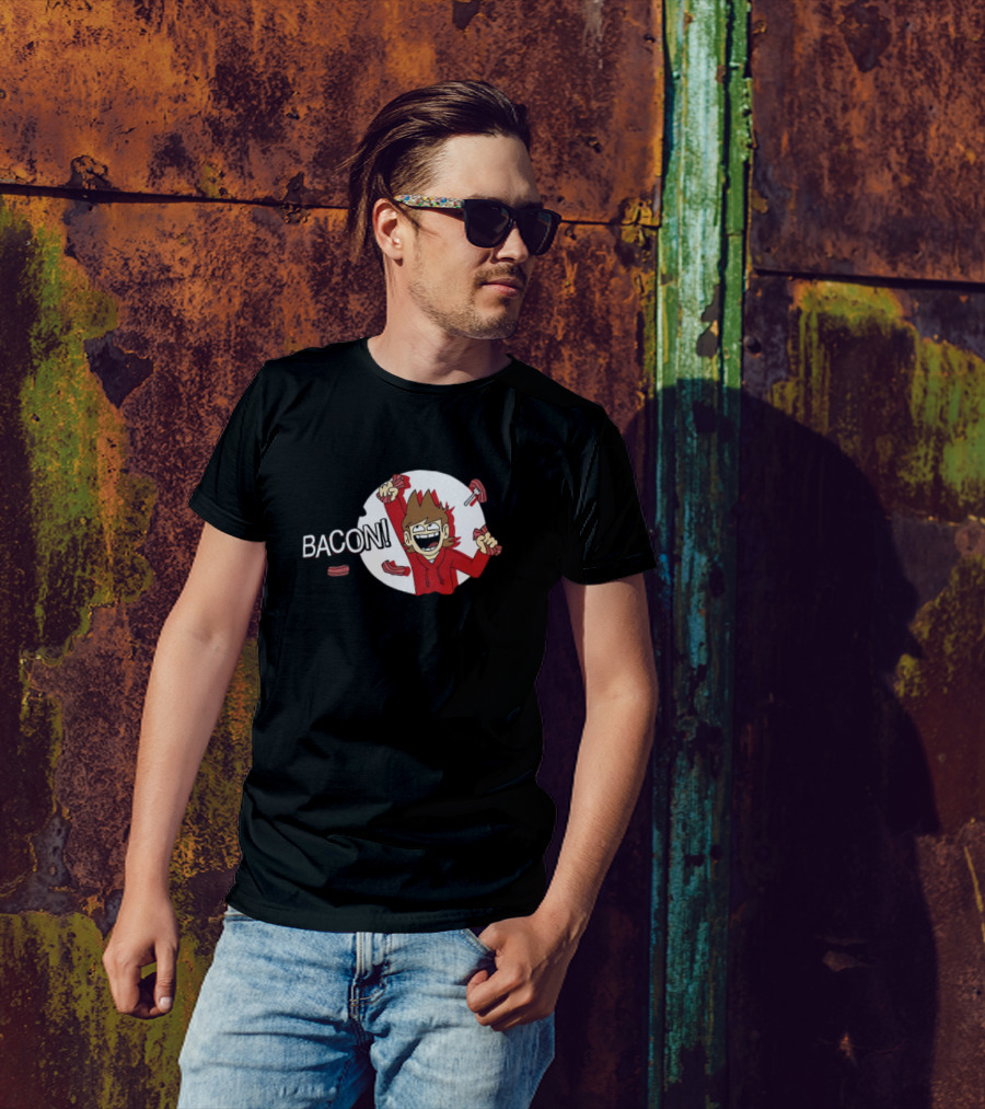 Tord Enthusiastic Bacon Celebration Cartoon T-Shirt
