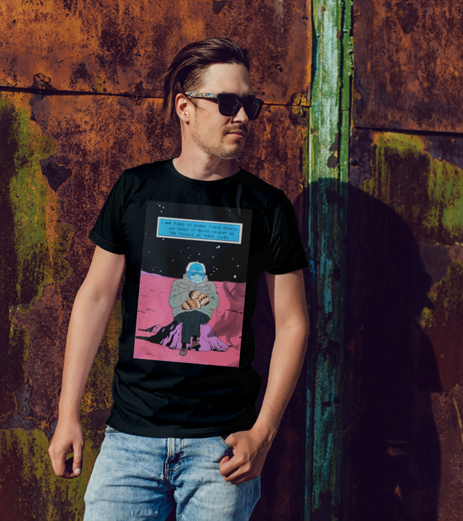 I Am Tired Of Earth These People Dr. Manhattan Bernie Sanders Sitting Meme T-Shirt