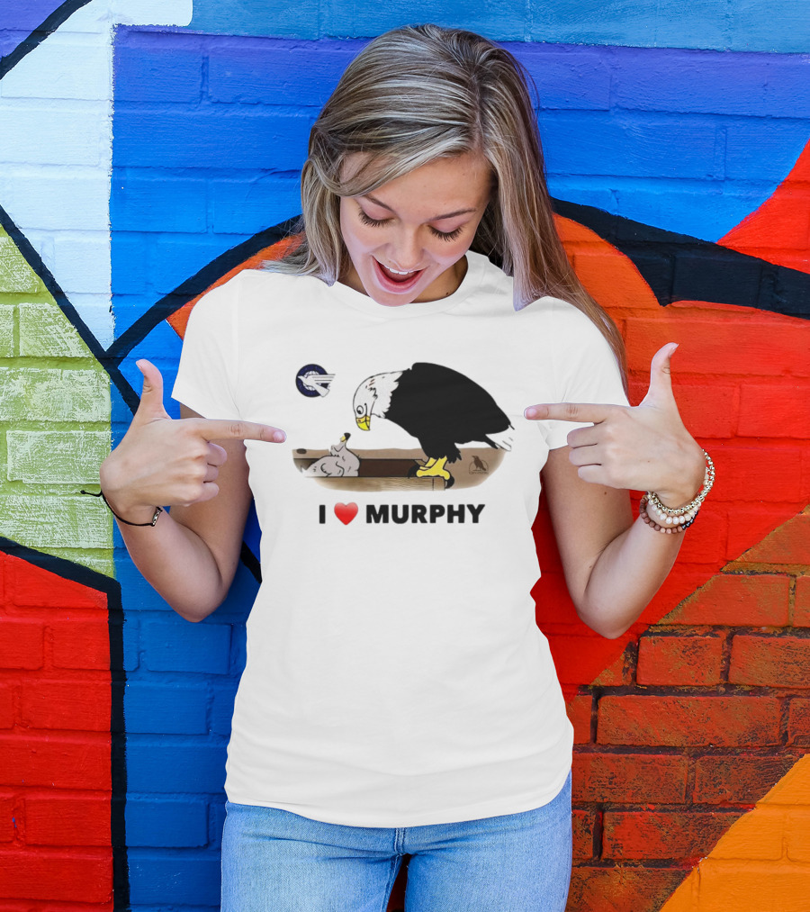 Eagle I Love Murphy Heart Symbol With Nest And Stork T-Shirt