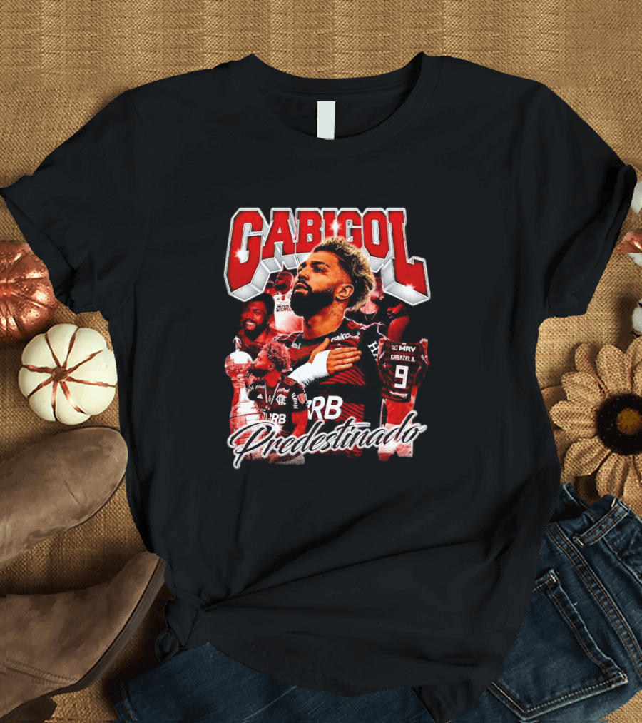 Gabigol Predestinado Flamengo Trophy Celebration Collage T-Shirt