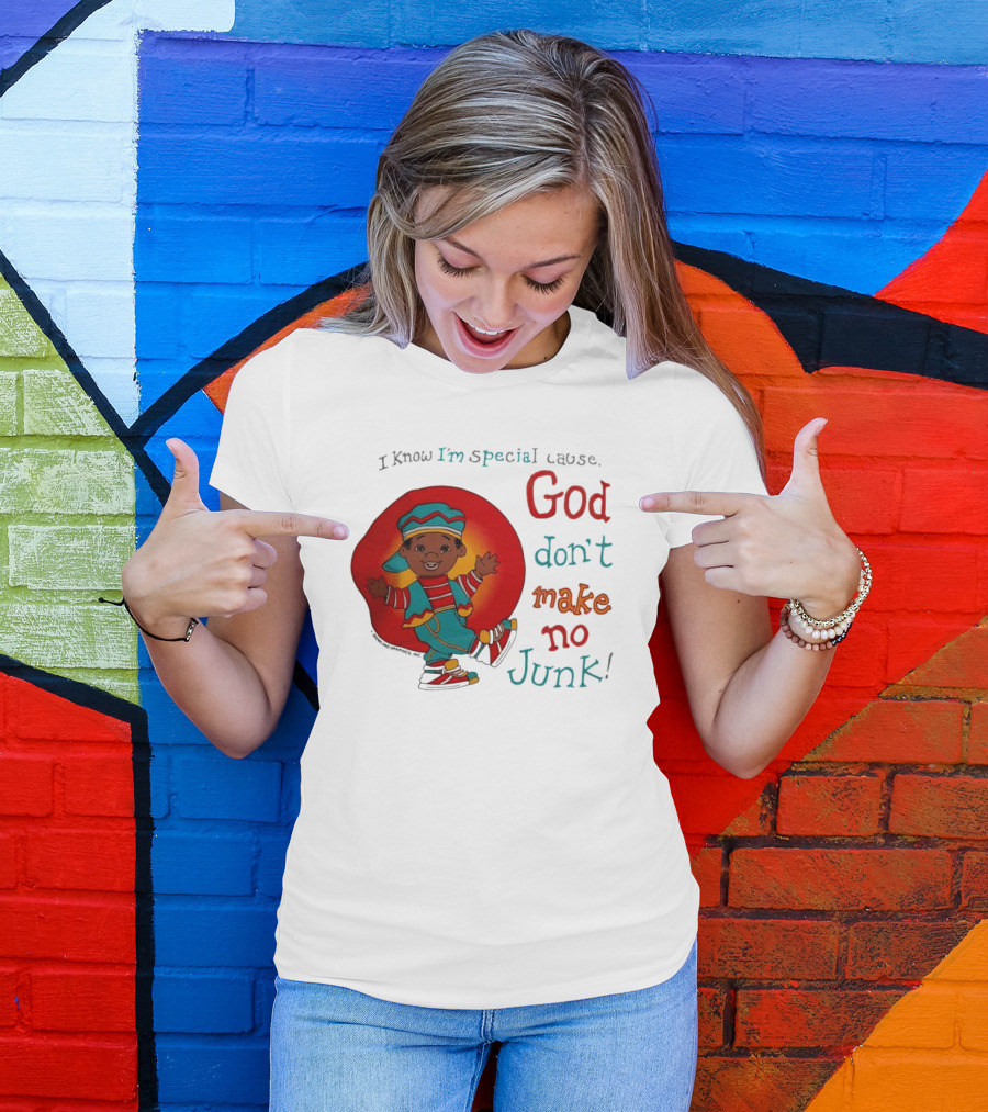 I Know I'm Special Cause God Don't Make No Junk Red And Blue Outfit Character T-Shirt