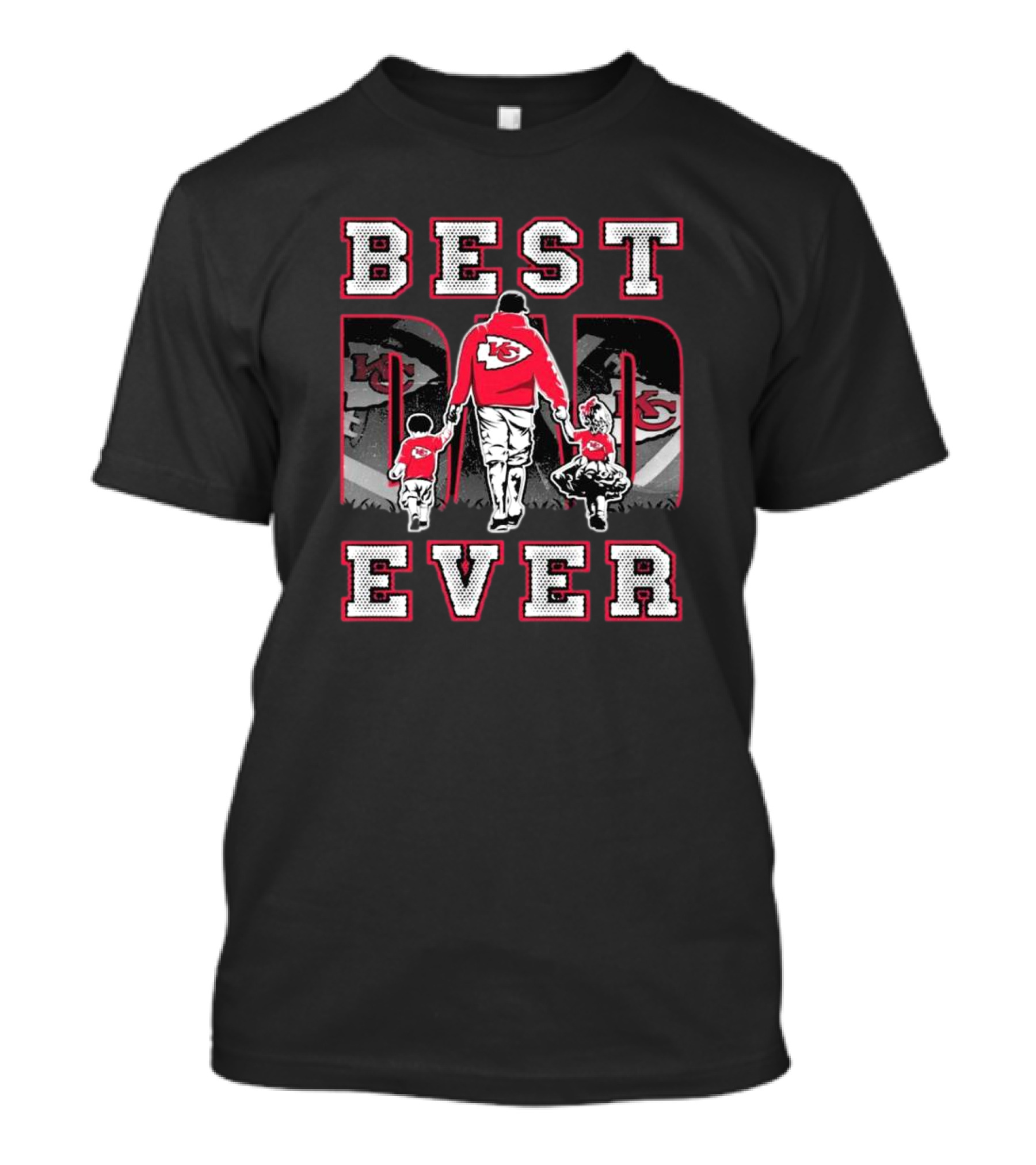 Kansas City Chiefs Best Dad Ever Family Walking Chiefs T-Shirt