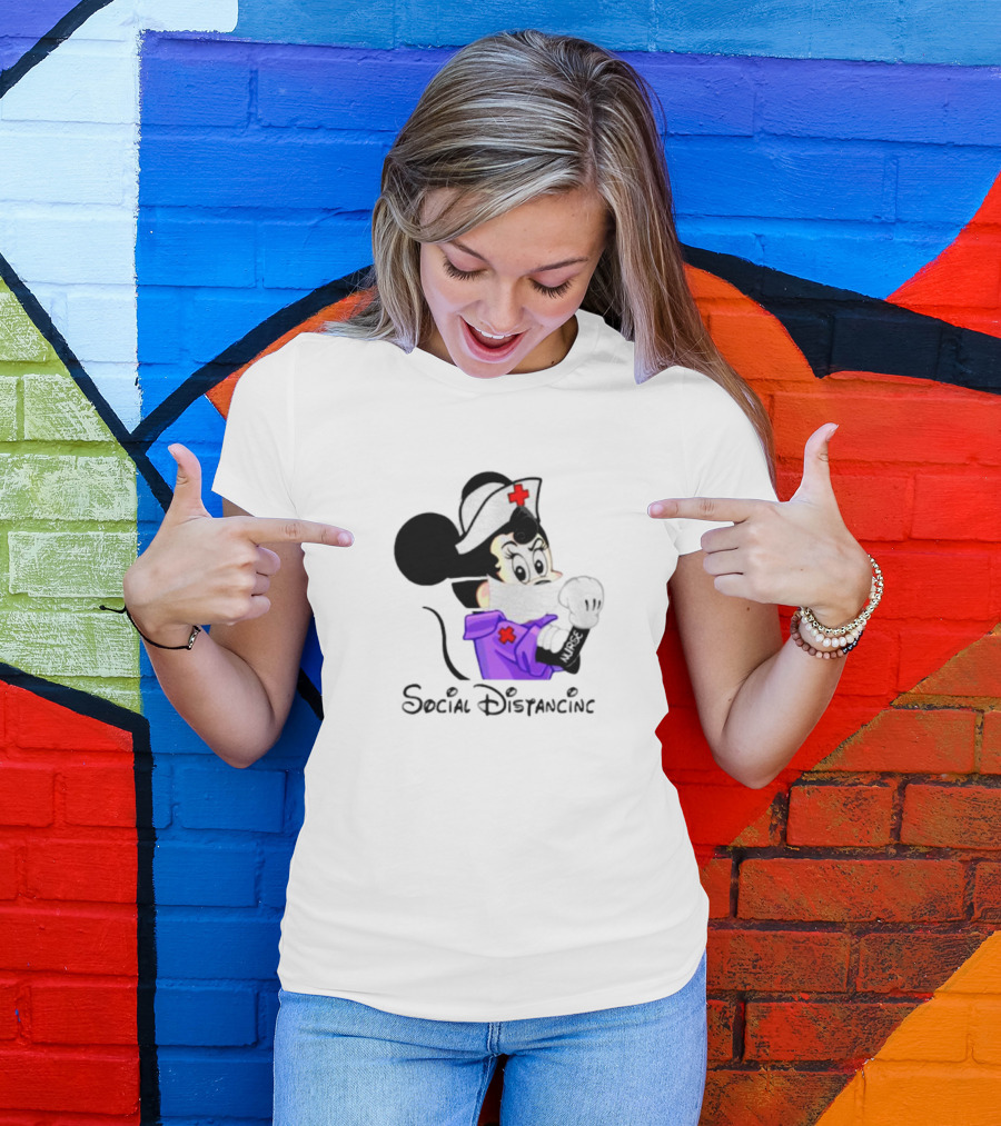 Minnie Mouse Nurse Social Distancing T-Shirt