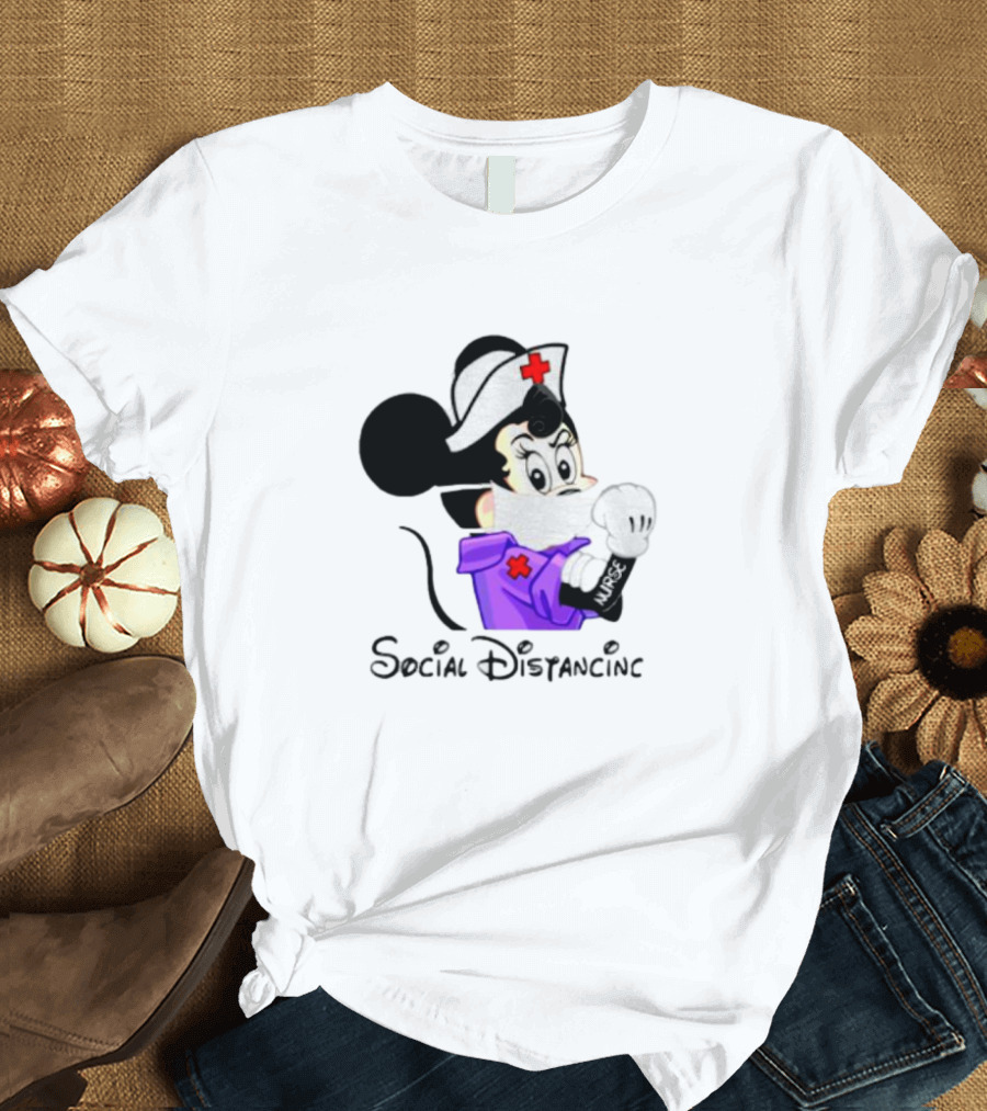 Minnie Mouse Nurse Social Distancing T-Shirt