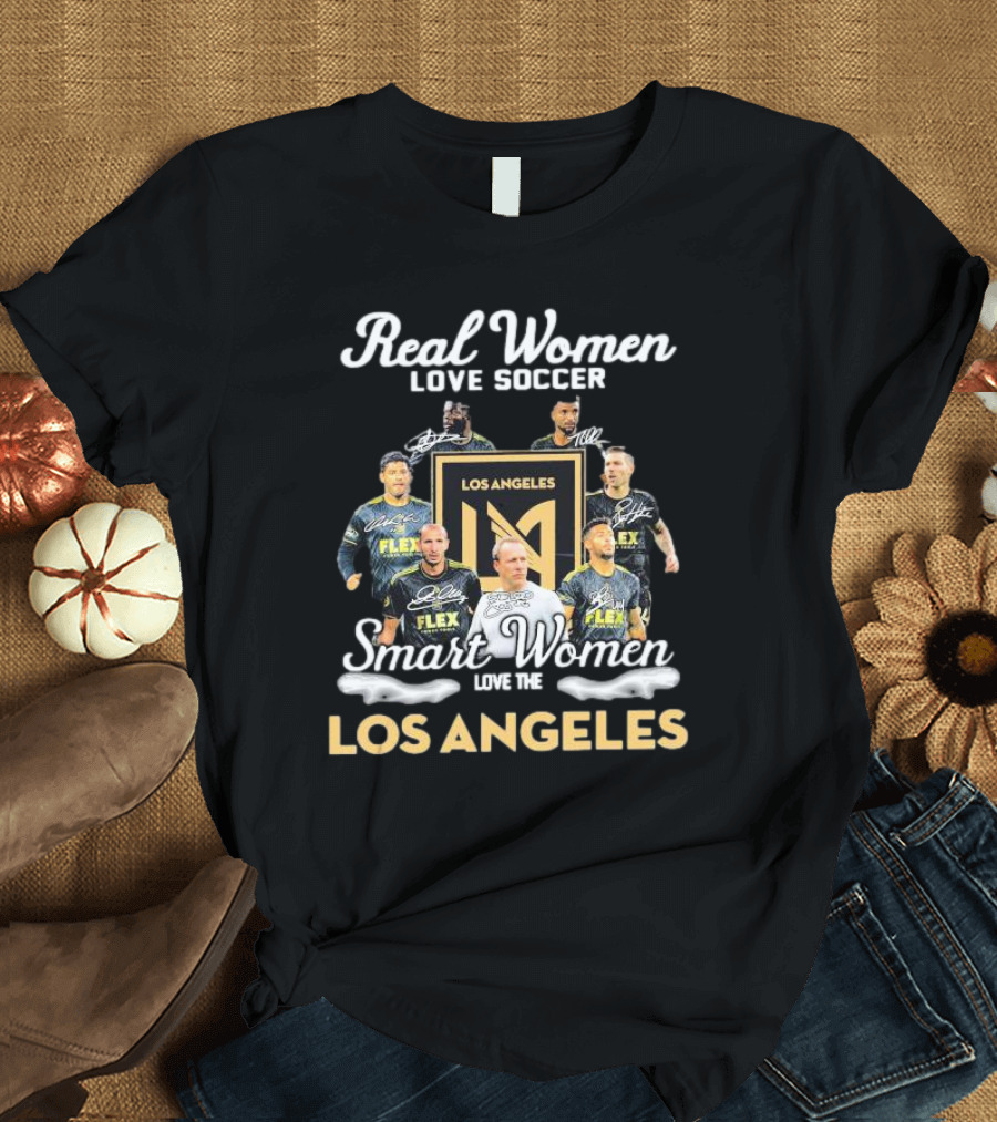 Real Women Love Soccer Smart Women Love The Los Angeles FC Football Team Icons T-Shirt