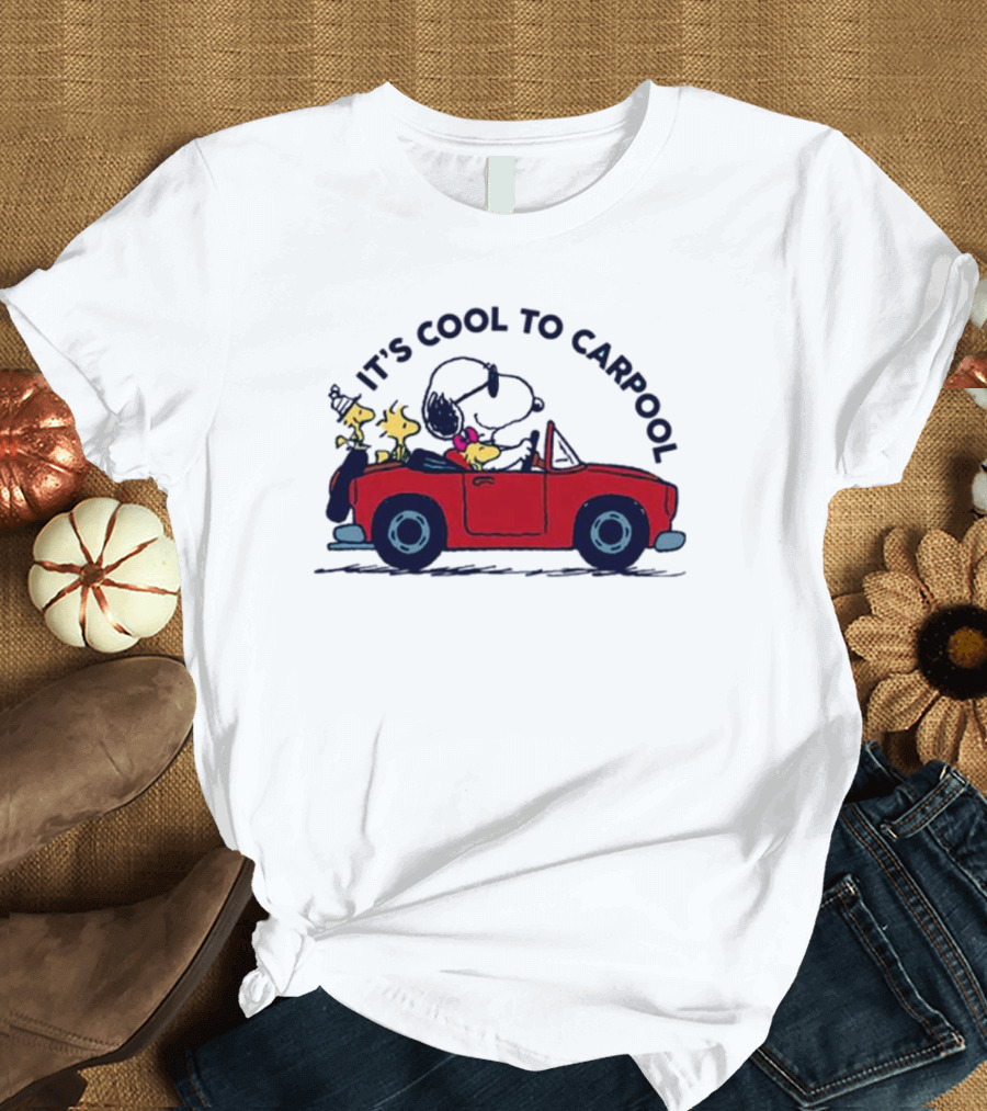Snoopy And Woodstock Enjoy The Ride It's Cool To Carpool T-Shirt
