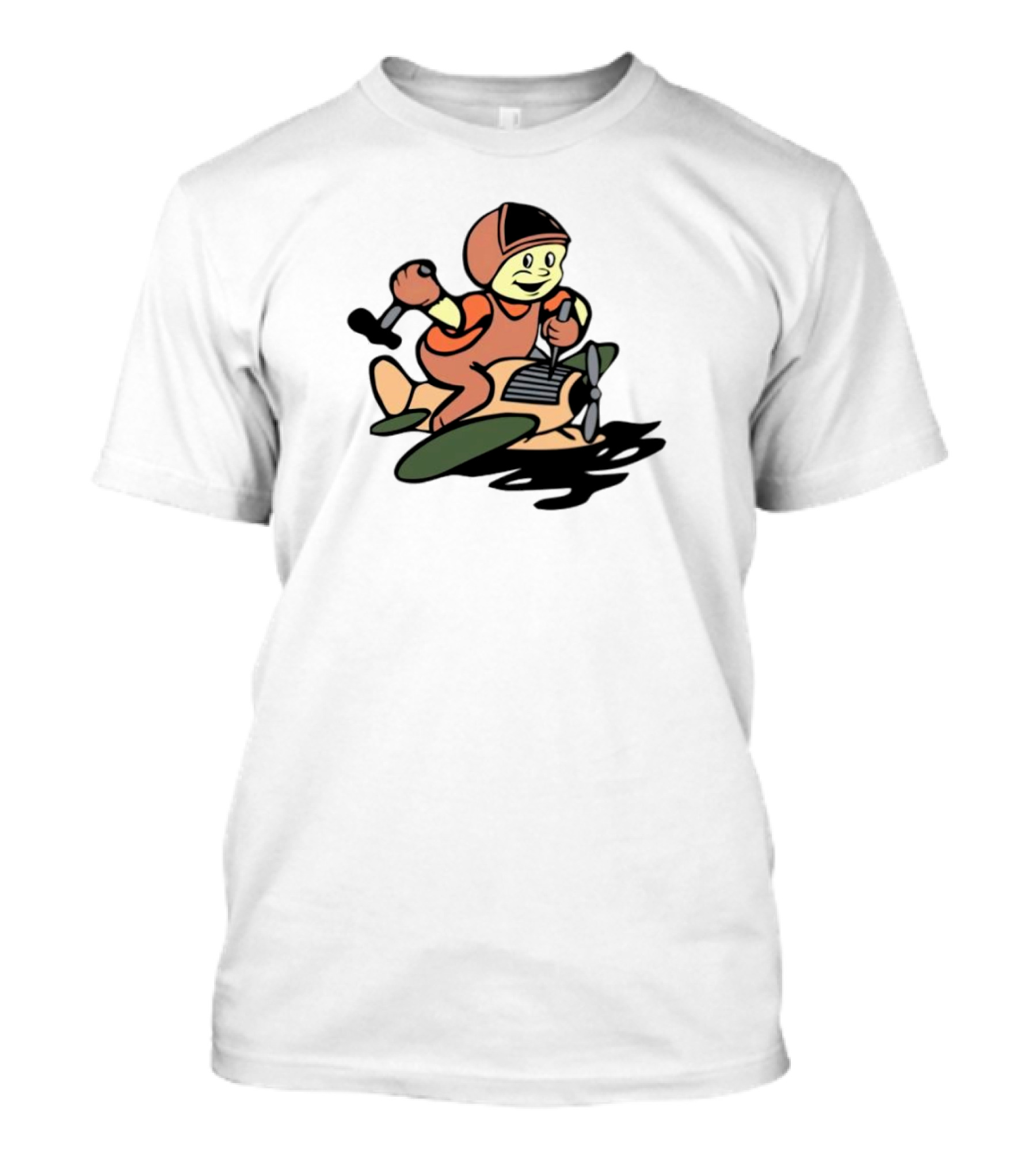Throw Back Frog Fixonauts Retro Pilot Frog Airplane T-Shirt