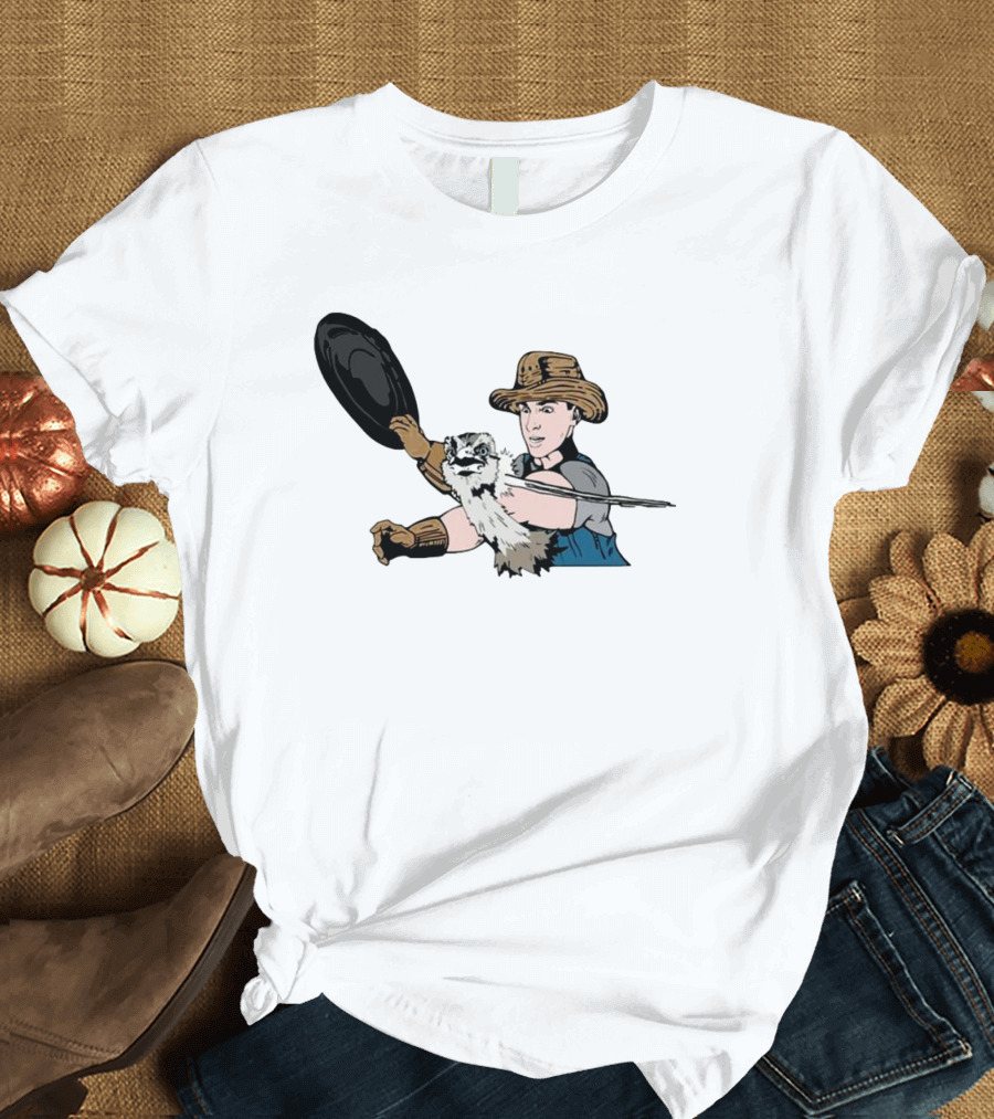 Urban Rescue Ranch Cowboy Kevin Smack With Raccoon Companion T-Shirt