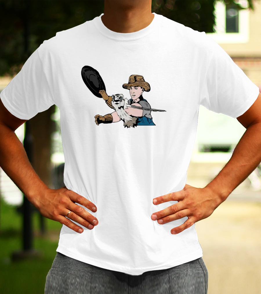 Urban Rescue Ranch Cowboy Kevin Smack With Raccoon Companion T-Shirt