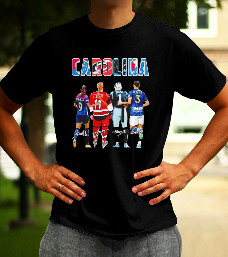 Carolina Football And Soccer Players Kerolin Nicoli J. Staal Bryce Young Nelson Flores Blanco Signatures T-Shirt