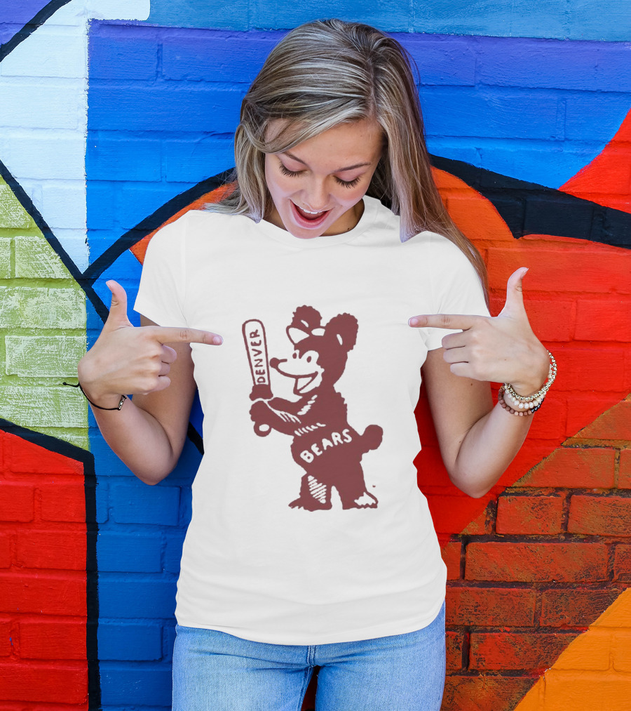 Denver Bears Vintage Colorado Rockies Baseball Mascot T-Shirt