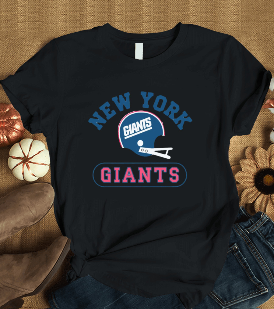 New York Giants Throwback Helmet Giants Homage Tri-Blend T-Shirt