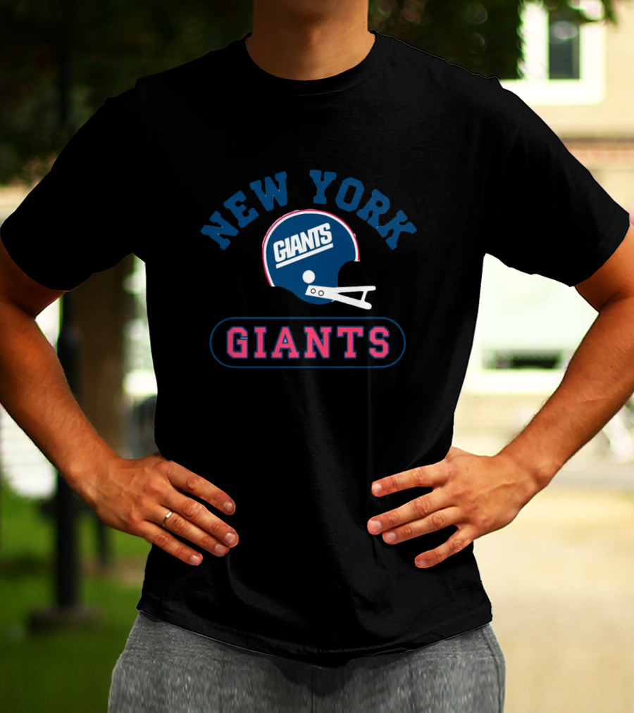 New York Giants Throwback Helmet Giants Homage Tri-Blend T-Shirt