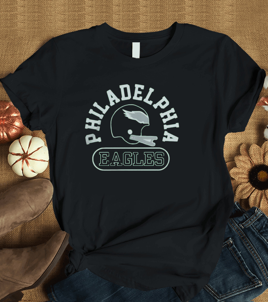 Philadelphia Eagles Helmet Throwback Tri-Blend Homage T-Shirt